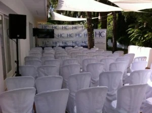 Sound and monitor TV rental for a High Care International Hospital conference in Marbella, Marbella.