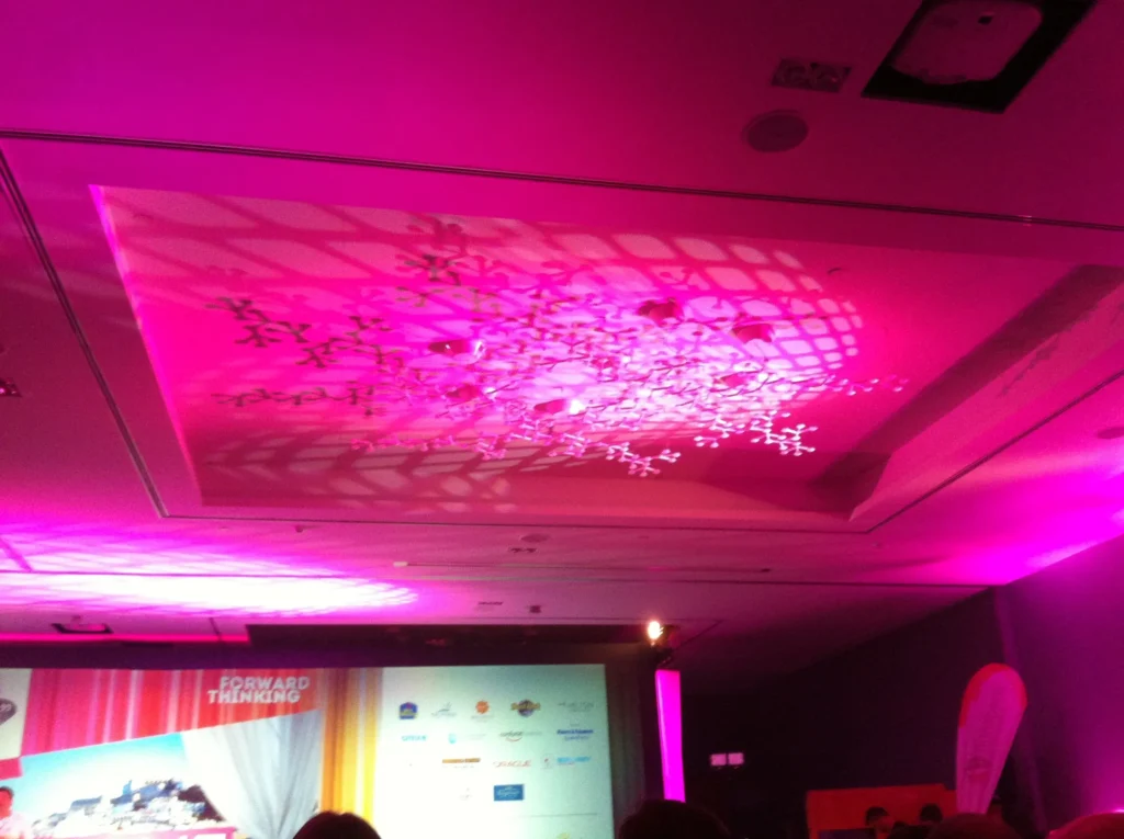 Lighting, display, projector, and sound system rental for events in Malaga.