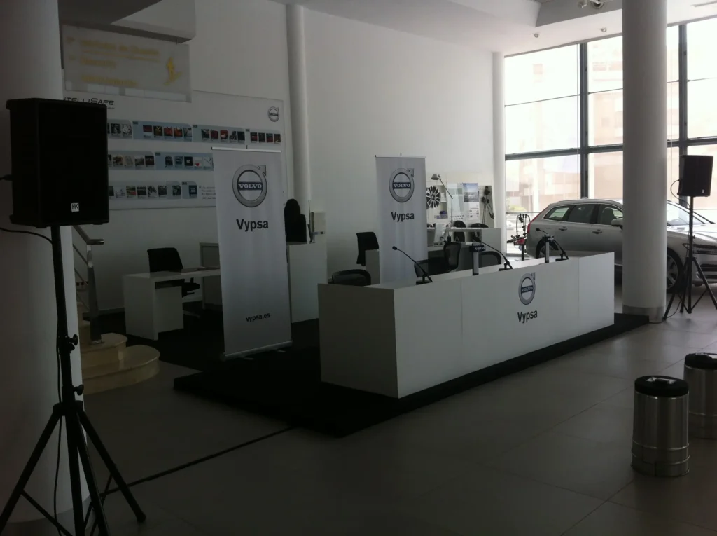 Mice event setup at a Volvo dealership in Malaga, Volvo.