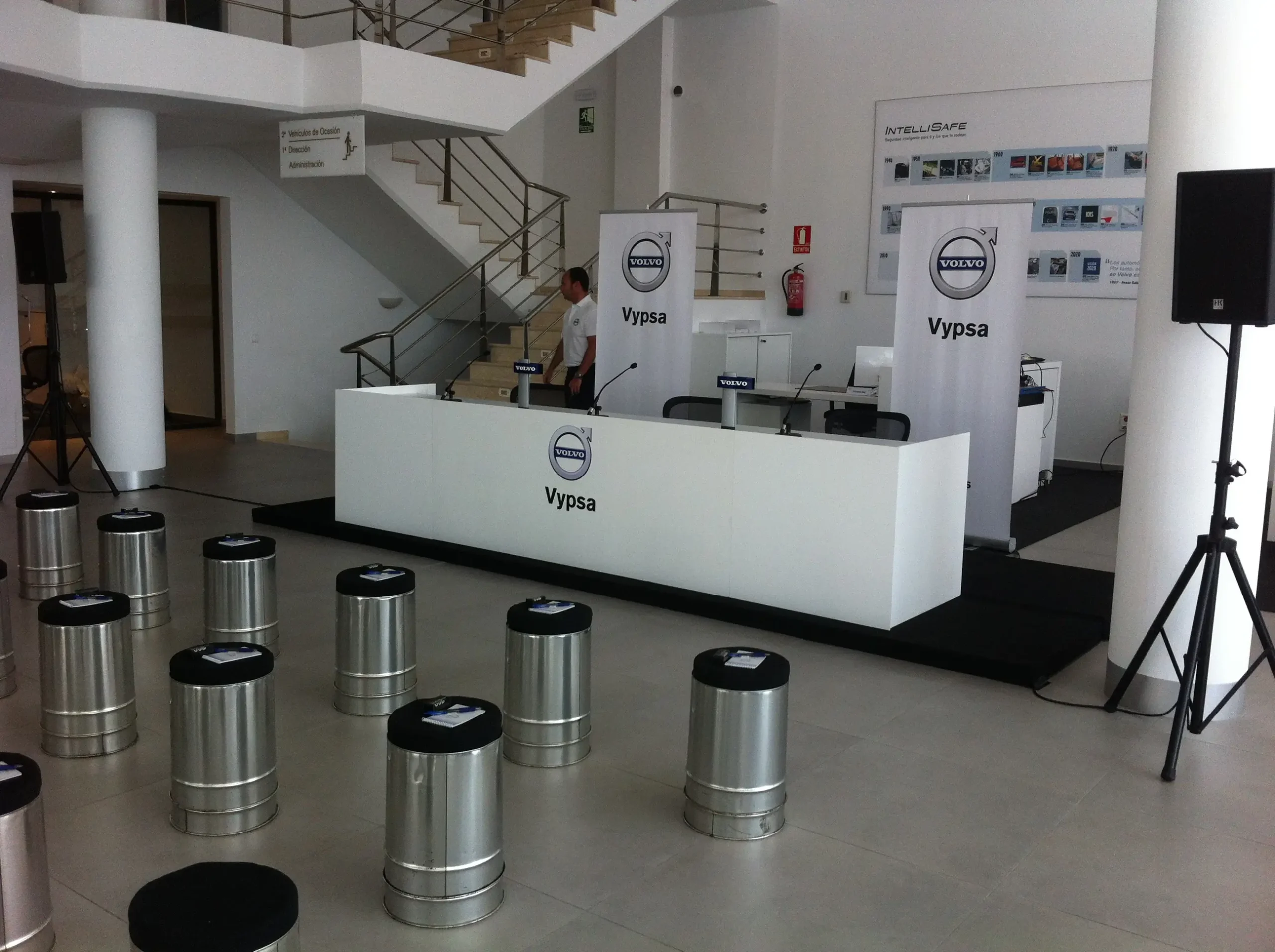 Mice event setup at a Volvo dealership in Malaga, Volvo.